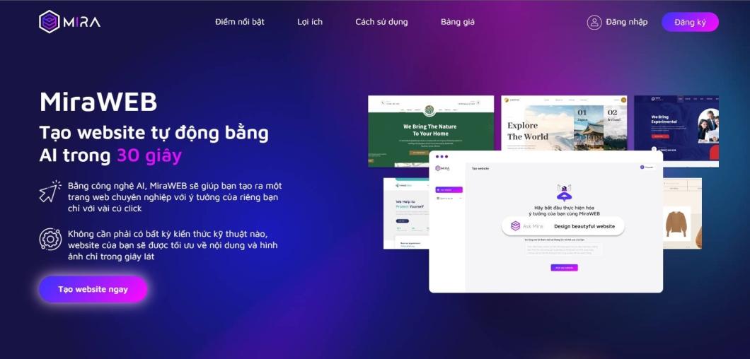 MiraWEB giải pháp tạo website nhanh chóng