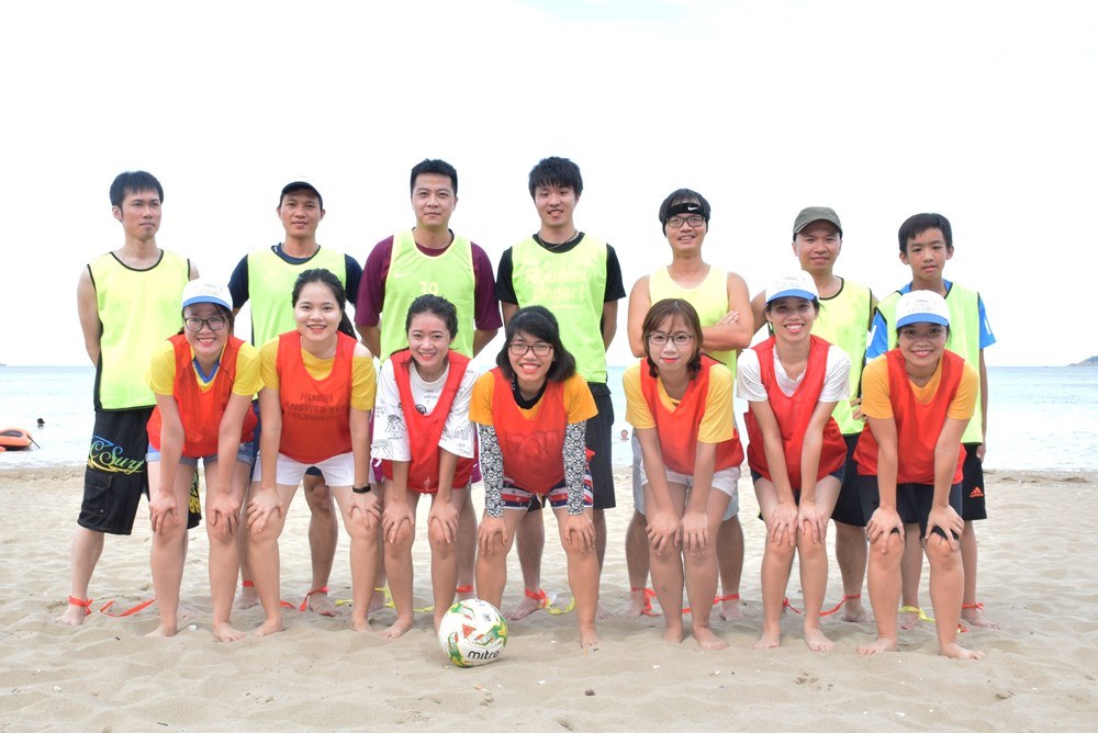 Intense moments during the company’s epic football match