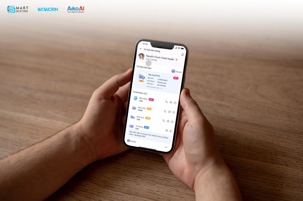 WOWCRM tích hợp AikoAI – giải pháp CRM thế hệ mới giúp tổ chức tài chính - ngân hàng tối ưu vận hành và nâng cao trải nghiệm khách hàng.