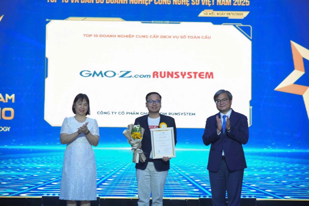 GMO-Z.com RUNSYSTEM: 9 năm liên tiếp ghi danh trong Top 10 Doanh nghiệp Công nghệ số xuất sắc Việt Nam