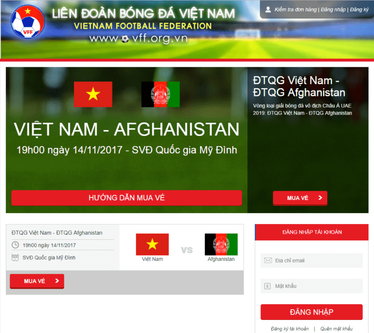 Vietnam Football Federation launched Football ticket system online